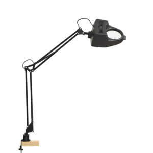 Magnifier 1 Light Black Desk Lamp