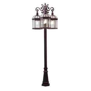 Mayfair 3 Light Black Outdoor Pole Light