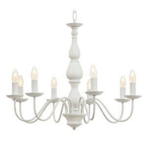 Anabella 8 Light French White Chandelier