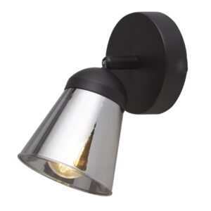 Drew 1 Light Black Spotlight