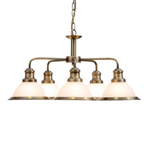 Detroit 5 Light Antique Brass Chandelier