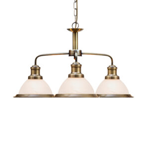 Detroit 3 Light Antique Brass Chandelier