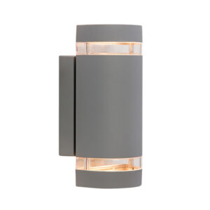Gemini 2 Light Grey Outdoor Wall Light