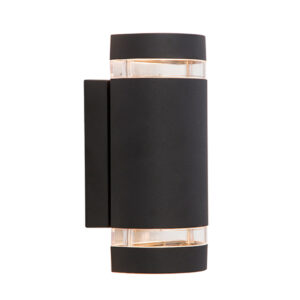 Gemini 2 Light Black Outdoor Wall Light