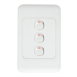Lear G-2000 White 3 Lever 1 Way Wall Switch