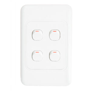 Lear G-2000 White 4 Lever 1 Way Wall Switch