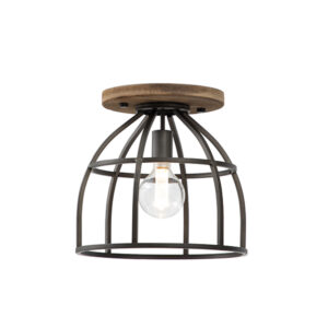 Foundry 1 Light Black Ceiling Light