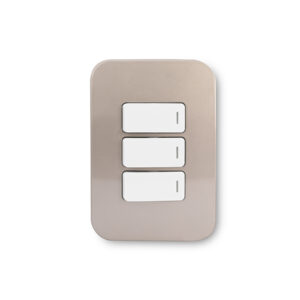 Veti 1 Champagne And White 3 Lever 1 Way Wall Switch