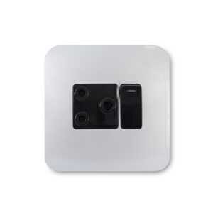 Veti 1 Silver And Black Single Wall Plug