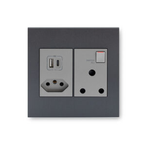 Arteor Graphite And Magnesium Usb Wall Plug