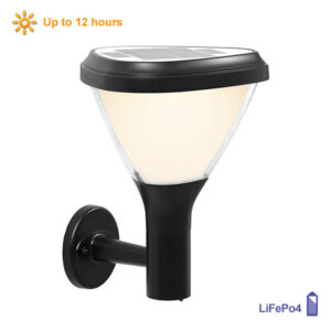 Eos Black Outdoor Solar Wall Light