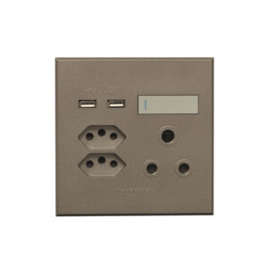 Vet 3 Bronze And Titanium Usb Double Wall Plug