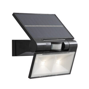 Andromeda Black Outdoor Motion Sensor Wall Flood Light