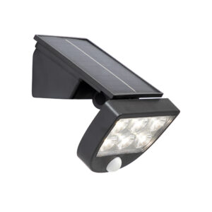 Anwar Black Outdoor Motion Sensor Solar Wall Flood Light