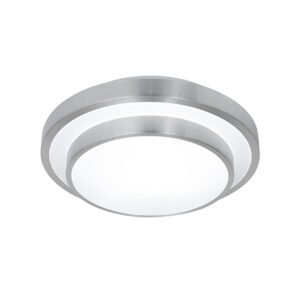 Dual Layer Small 1 Light Brushed Silver Ceiling Light