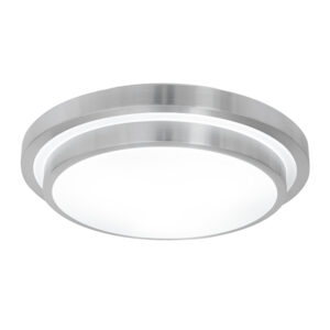 Dual Layer Large 3 Light Brushed Silver Ceiling Light