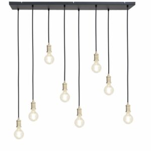 Ivy 8 Light Black & Brass Pendant Light