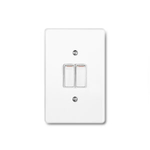 Lesco Steel White 2 Lever Wall Switch