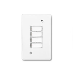 Lesco Steel White 4 Lever Wall Switch