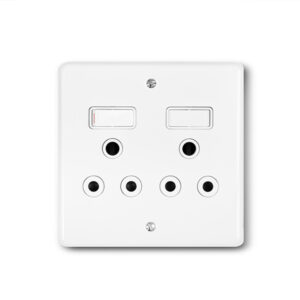 Lesco Steel White Wall Double Plug