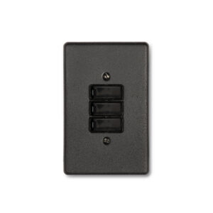 Lesco Steel Black 3 Lever Wall Switch