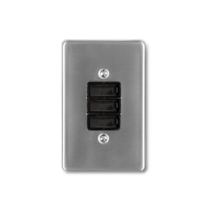 Lesco Stainless Steel Wall 3 Lever Switch