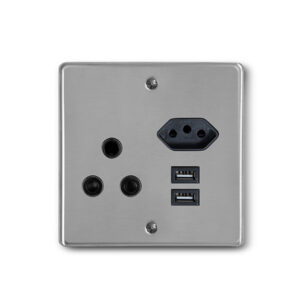 Lesco Stainless Steel Wall Usb Plug