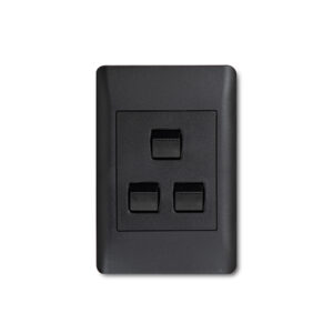 Apollo Black 3 Lever Wall Switch