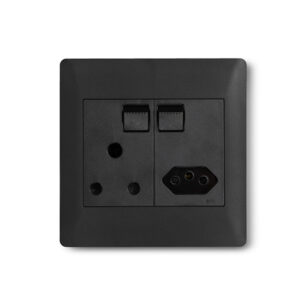 Apollo Black Double Euro Wall Plug