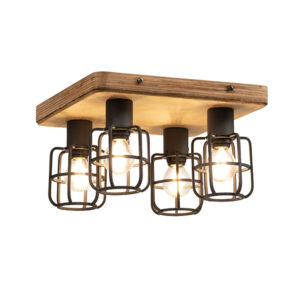 Fabrica 4 Light Black Ceiling Light