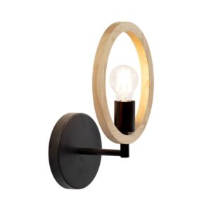 Hallie 1 Light Black Wall Light