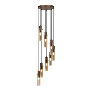 Siyah 8 Light Amber Pendant Light