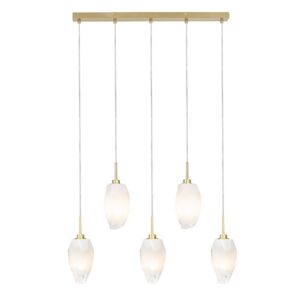 Sela 5 Light Satin Brass Bar Pendant Light