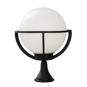Devon Sphere 300mm Black Outdoor Pedestal Light
