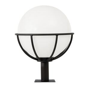 Sphere 400mm Black Outdoor Pedestal Light