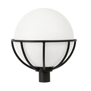 Sphere 400mm Black Outdoor Pole Light