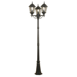 Kensington 3 Light Black Outdoor Pole Light
